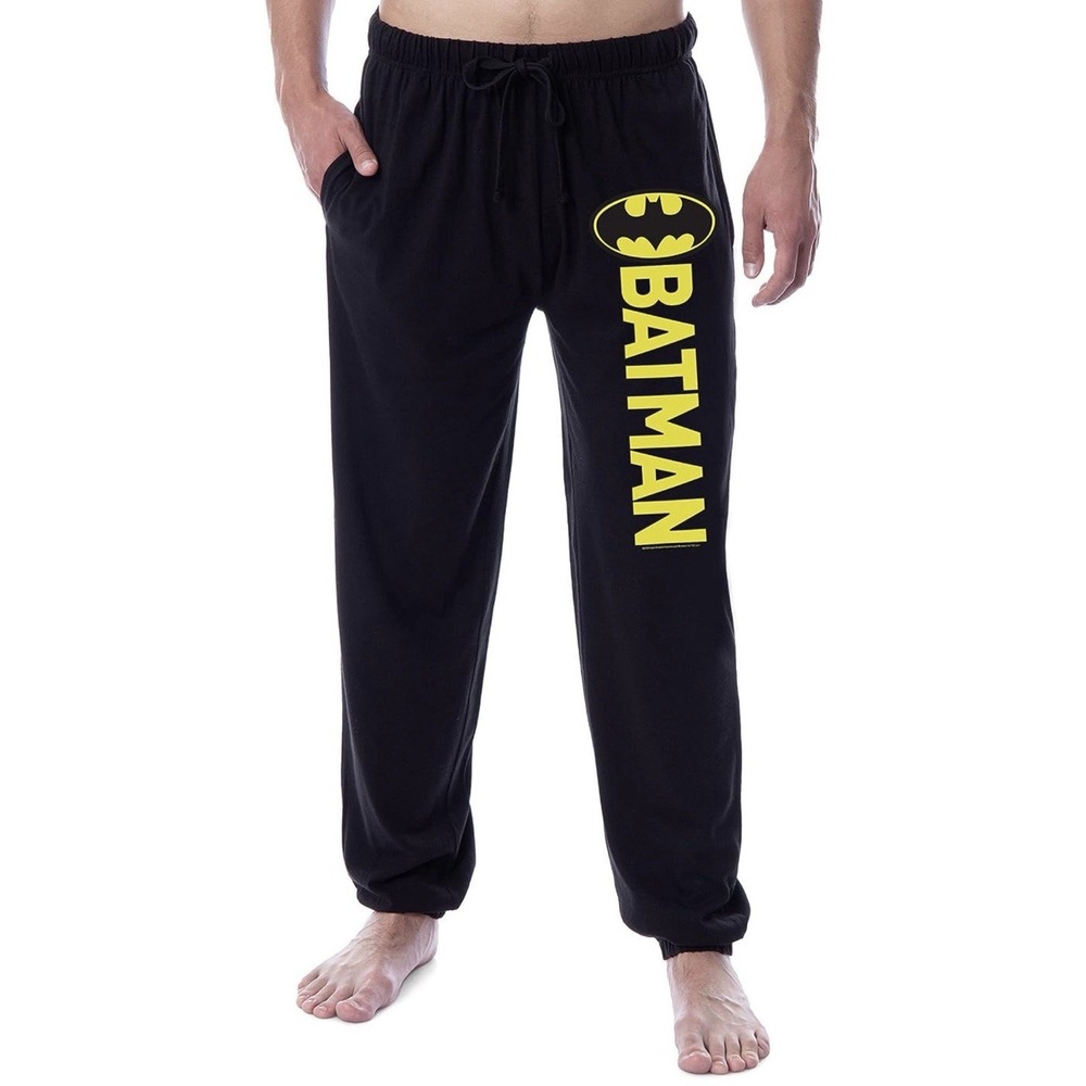 New NWT Batman Men's Size Large DC Comics Sleep Pajama Lounge Pants Black‎